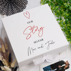 ukgiftstoreonline Personalised Our Story So Far Anniversary Keepsake Memory Box Gift