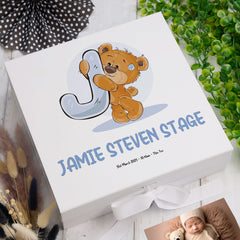 ukgiftstoreonline Personalised Teddy Design Baby Keepsake Memory Box