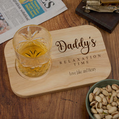 Personalised Wooden Whiskey Drink Serving Board With Name and Sentiment