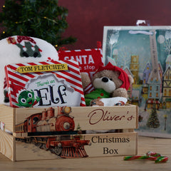 Personalised Christmas Crates With Locomotives Christmas Box Keepsakes
