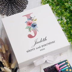 ukgiftstoreonline Personalised Pink Letter Monogram Keepsake Memory Box