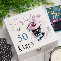 Personalised Fabulous at 18th, 21st, 30th, 40th, 50th, 60th Any Age Birthday Gift Keepsake Memory Box