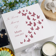 ukgiftstoreonline Personalised Mum In Loving Memory Butterflies Design Keepsake Memory Box