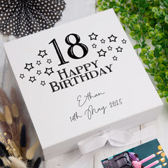 ukgiftstoreonline Personalised Any Age Happy Birthday Star Design Keepsake Memory Box
