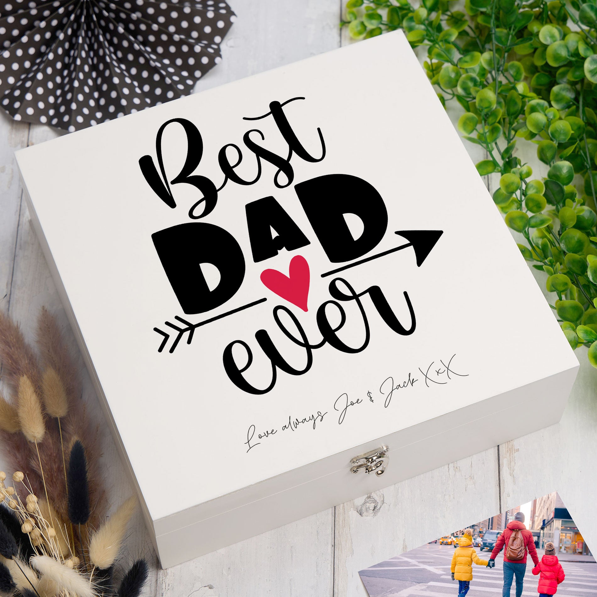 ukgiftstoreonline Personalised Best Dad Ever Keepsake Memory Gift Box