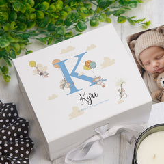 ukgiftstoreonline Personalised Baby Cute Mouse Themed Monogram Keepsake Memory Box