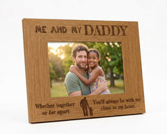 Dad Wooden Photo Frame – Oak Wood Picture Frame With Engraved Memory Display Daddy Photo Frame ukgiftstoreonline