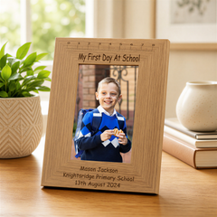 Personalised Engraved My First Day Of School Wooden Photo Frame Keepsake Photo Frame ukgiftstoreonline