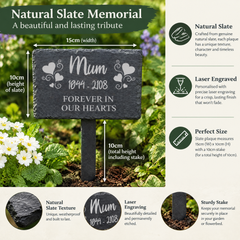 Memorial Plaque Personalised Engraved Grave Stone Slate Marker Headstone Personalised Garden Stone Slate ukgiftstoreonline