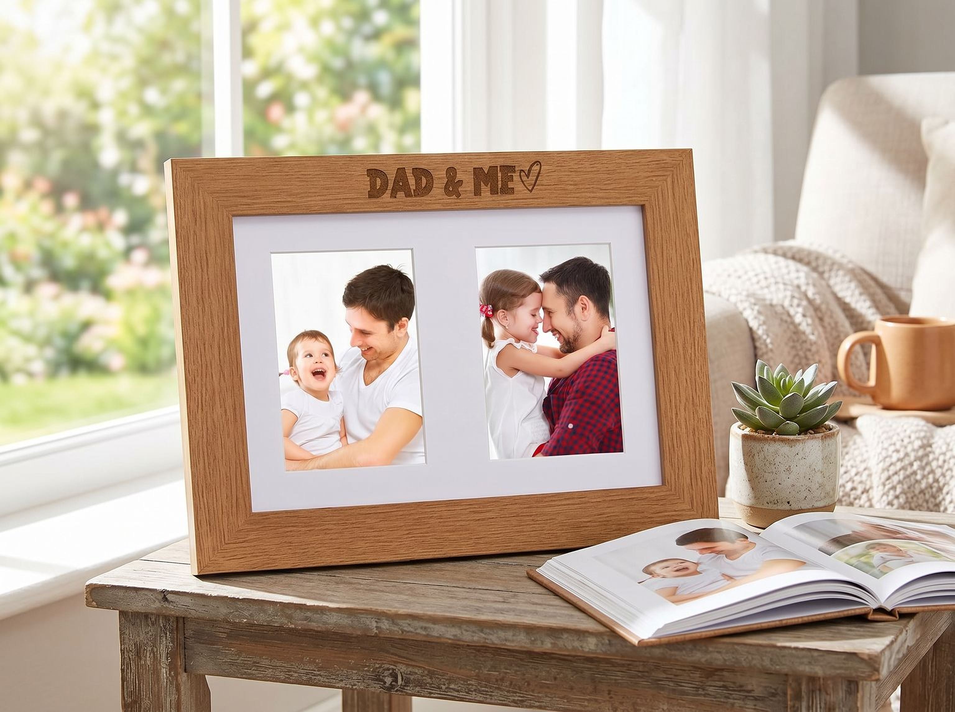 Dad and Me Photo Picture Frame Double 6x4 Inch Photo Frame ukgiftstoreonline