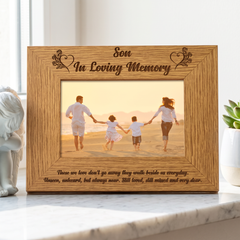 Son Memorial Remembrance Engraved Wooden Photo Frame Son Photo Frame ukgiftstoreonline