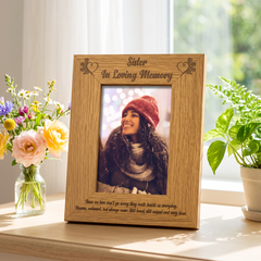 Sister In Loving Memory Remembrance Portrait Wooden Photo Frame Gift