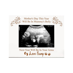 Mothers Day Gift For Mum To Be Wooden Baby Scan White Photo Frame