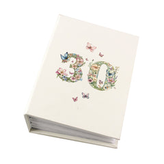 30th Birthday Photo Album Gift For Her 100 Photos 6"x4" Butterflies and Flowers Personalised Photo Album ukgiftstoreonline