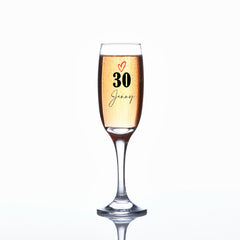 Personalised 30th Birthday Champagne Prosecco Glass Gift  For Her