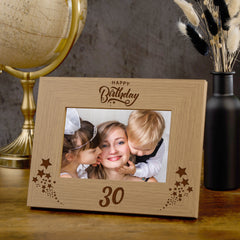 Happy 30th Birthday Wooden Photo Frame Gift