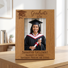 Personalised Graduation Portrait Photo Frame Gift With Hat and Scroll Design Graduation Photo Frame ukgiftstoreonline