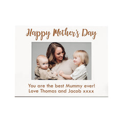 Personalised Mothers Day White Photo Frame Gift Engraved
