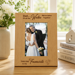 Father Of Bride Gift | Favourite Walk Wooden Photo Frame For Dad wedding photo frame ukgiftstoreonline