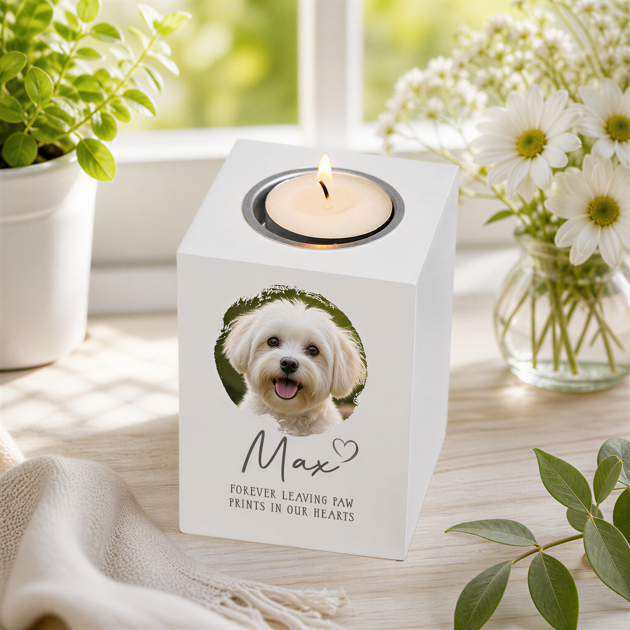 Pet Memorial Candle Holder, Personalised Photo Tealight Holder Gift Tea Light Holder ukgiftstoreonline