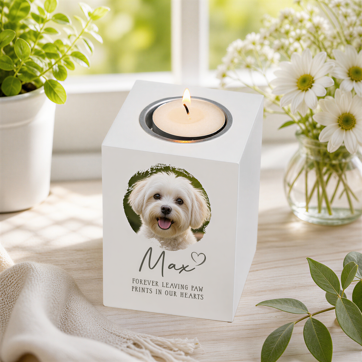 Pet Memorial Candle Holder, Personalised Photo Tealight Holder Gift Tea Light Holder ukgiftstoreonline