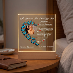 Personalised Photo Memorial Lamp Night Light Condolence Sympathy Gift Heart Butterfly Personalised Heart Gifts ukgiftstoreonline