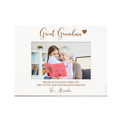 Personalised Great Grandma White Wooden Photo Frame Gift
