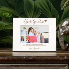 Personalised Great Grandma White Wooden Photo Frame Gift