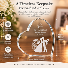 Personalised Engraved Heart Crystal Glass Clock Wedding Gift Or Wedding Present Personalised Crystal Glass ukgiftstoreonline
