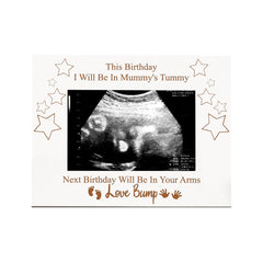 Birthday Gift For Dad To Be White Wooden Baby Scan Photo Frame Gift