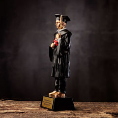 Personalised Male Resin Black & Gold Graduation Figurine Gift figurine uk giftstore online
