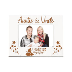 Auntie & Uncle Love You To The Moon White Wooden Photo Frame Gift