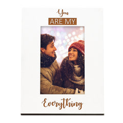 You Are My Everything White Wooden Engraved Photo Frame Gift