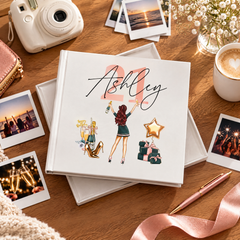 Personalised Birthday Photo Album, Any Age Female Character Birthday Photo Album ukgiftstoreonline