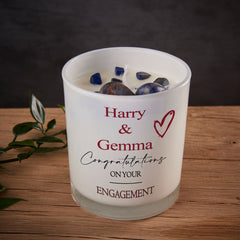 Beautiful Embellished Handmade Engagement Personalised Candle Gift