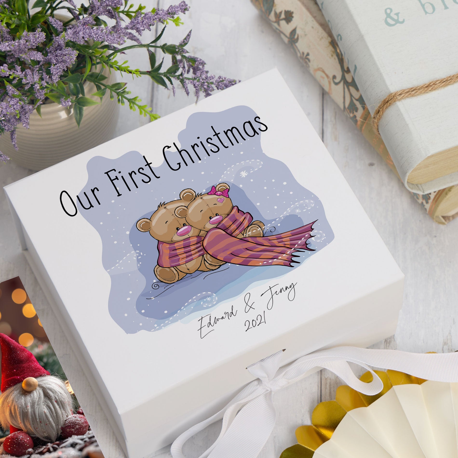 ukgiftstoreonline Personalised Our First Christmas Keepsake Memory Box Gift