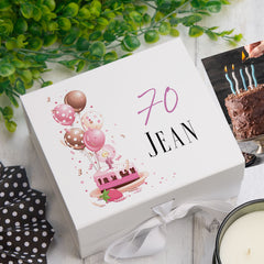 Personalised 70th Birthday Gifts For Her Keepsake Memory Box