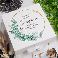 Personalised Mother Of The Groom Wedding Keepsake Box Gift With Wreath