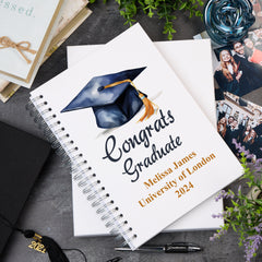 Large Graduation Photo Album Scrapbook With Watercolour Hat