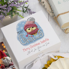 ukgiftstoreonline Personalised Baby Merry Christmas Owl Keepsake Memory Box Gift
