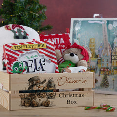 Personalised Christmas Crates With Snowman Christmas Box Keepsakes