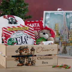 Personalised Christmas Crates With Snowman Christmas Box Keepsakes
