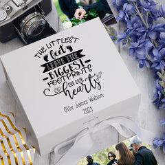 ukgiftstoreonline Personalised Baby Memorial Remembrance The Littlest Feet Keepsake Memory Box