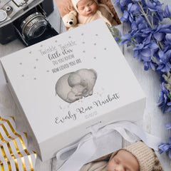 ukgiftstoreonline Personalised Twinkle Twinkle Little Star Elephant Keepsake Memory Box