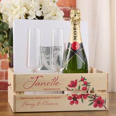 Personalised Wedding Favor Crate Box For Bridesmaid, Etc.