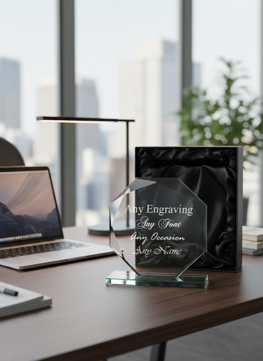 Large Jade Glass Personalised 15cm Trophy Any Engraving or Occasion