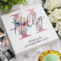 Personalised Any Name Pink Monogram Sentiment Keepsake Memory Box