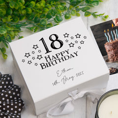 ukgiftstoreonline Personalised Any Age Happy Birthday Star Design Keepsake Memory Box
