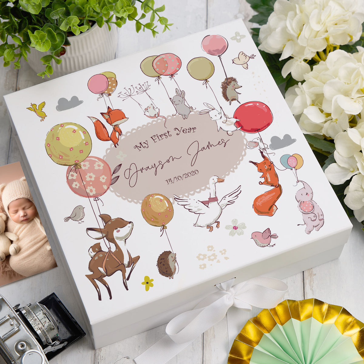 ukgiftstoreonline Personalised My First Year Birthday Keepsake Memory Box