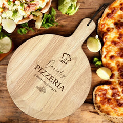 Large Personalised Custom Pizza Board Serving Tray Handle Paddle Pizzeria